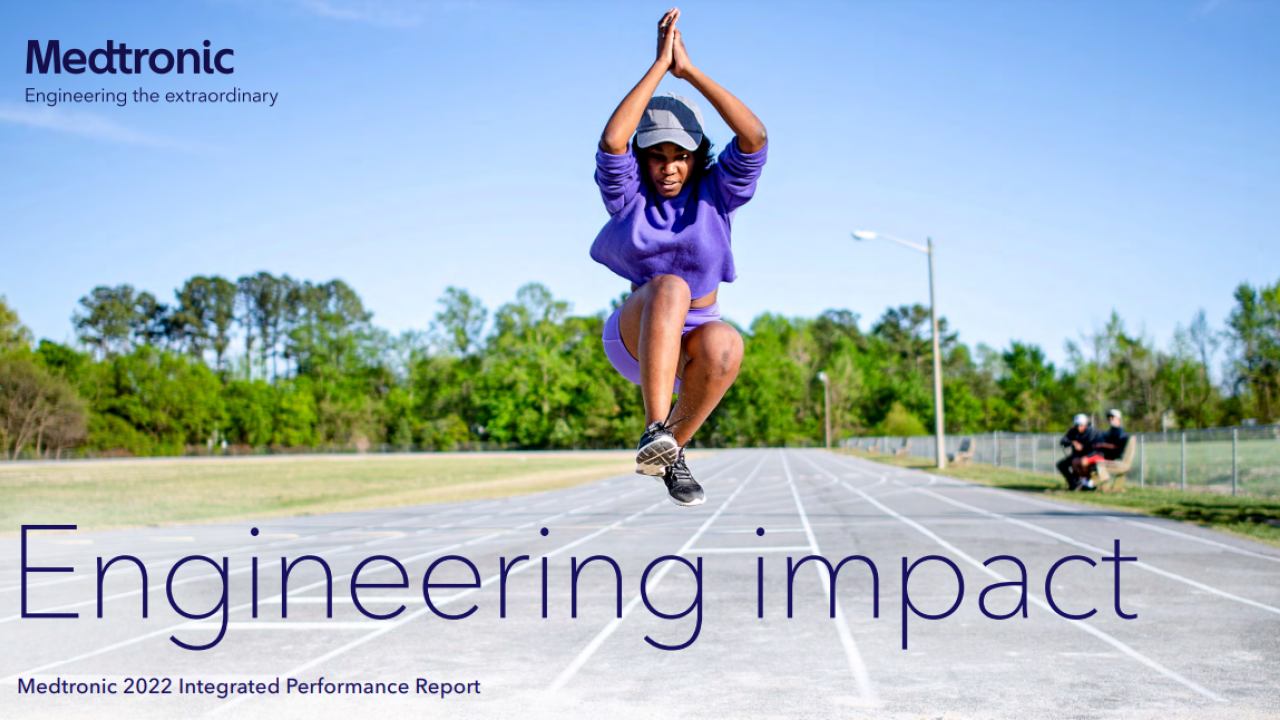 person jumping with 'Engineering impact'