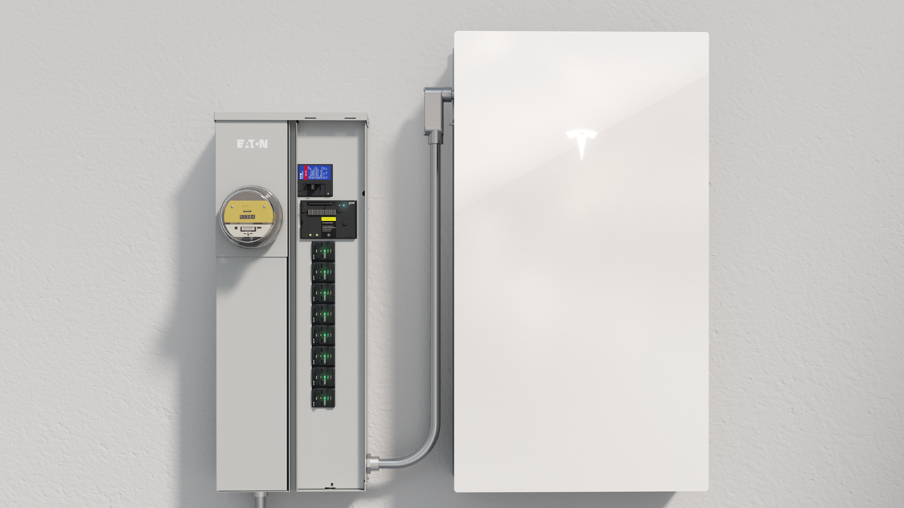 Eaton announces planned collaboration with Tesla streamlining new and retrofit home energy storage deployments.