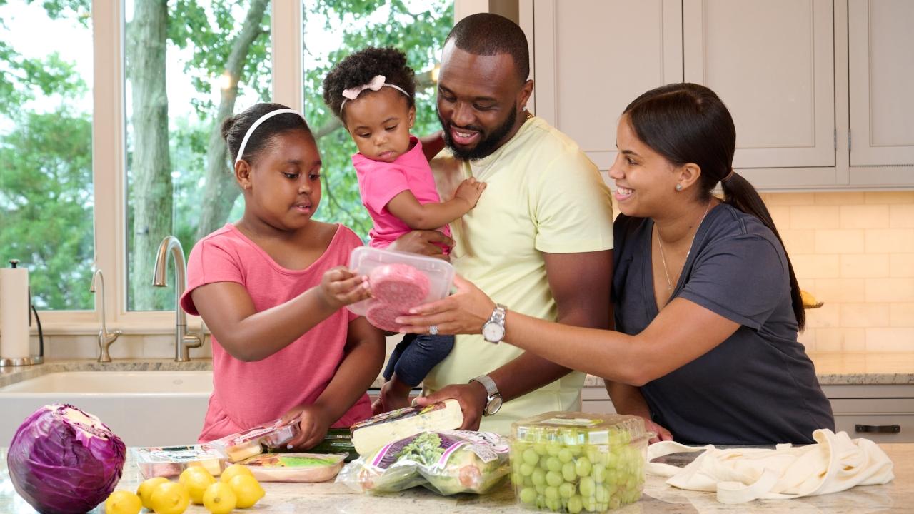 family in a kitchen