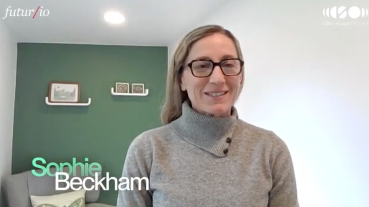 Sophie Beckham speaking on the podcast 