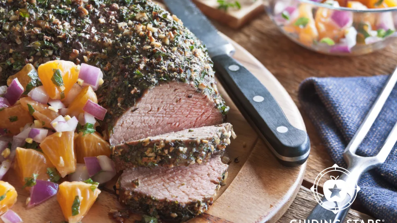 Photo: Herb Rubbed Roast Beef with Orange Salsa – 2 Guiding Stars