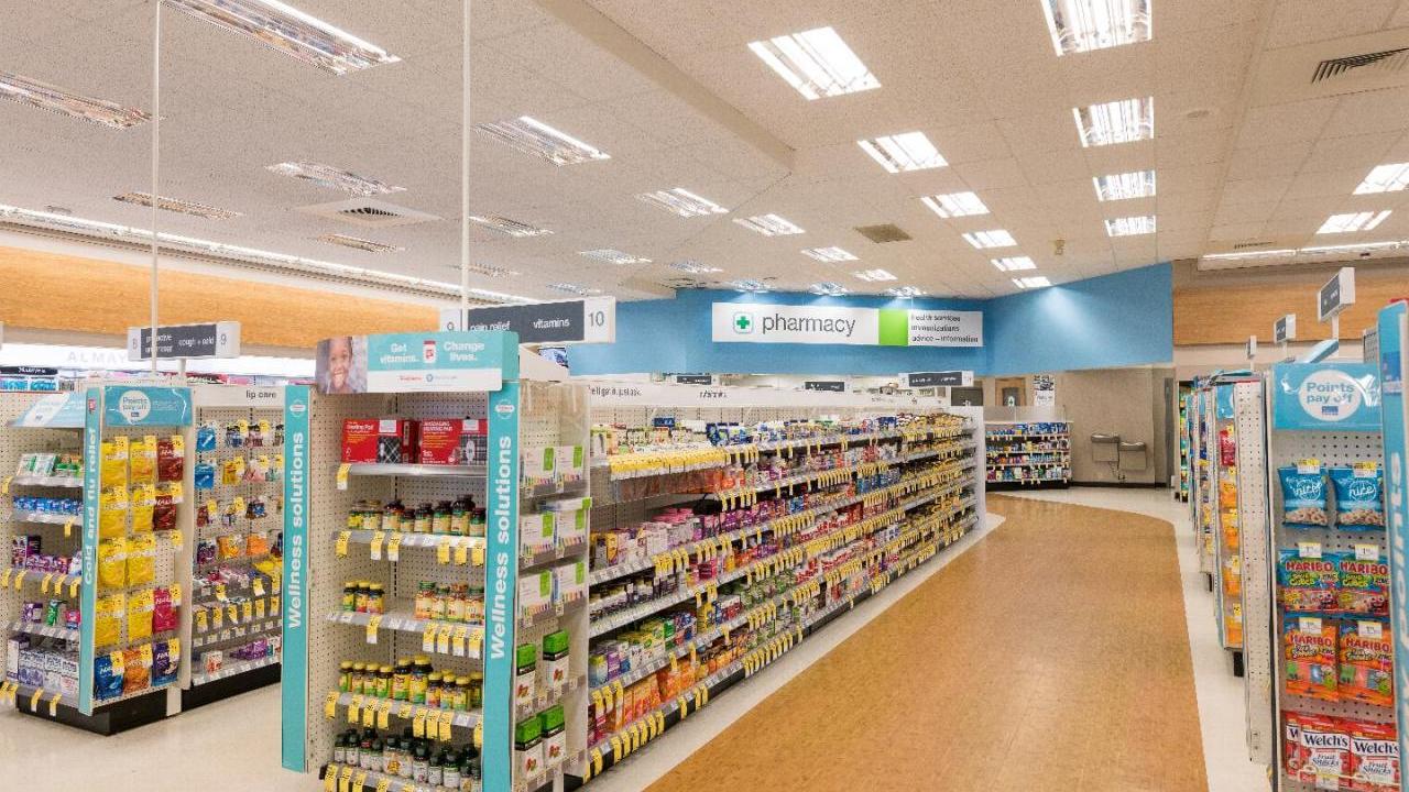 Inside a Walgreens store