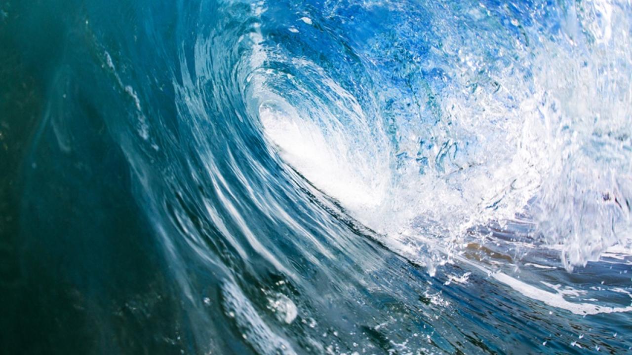 Inside of an ocean wave
