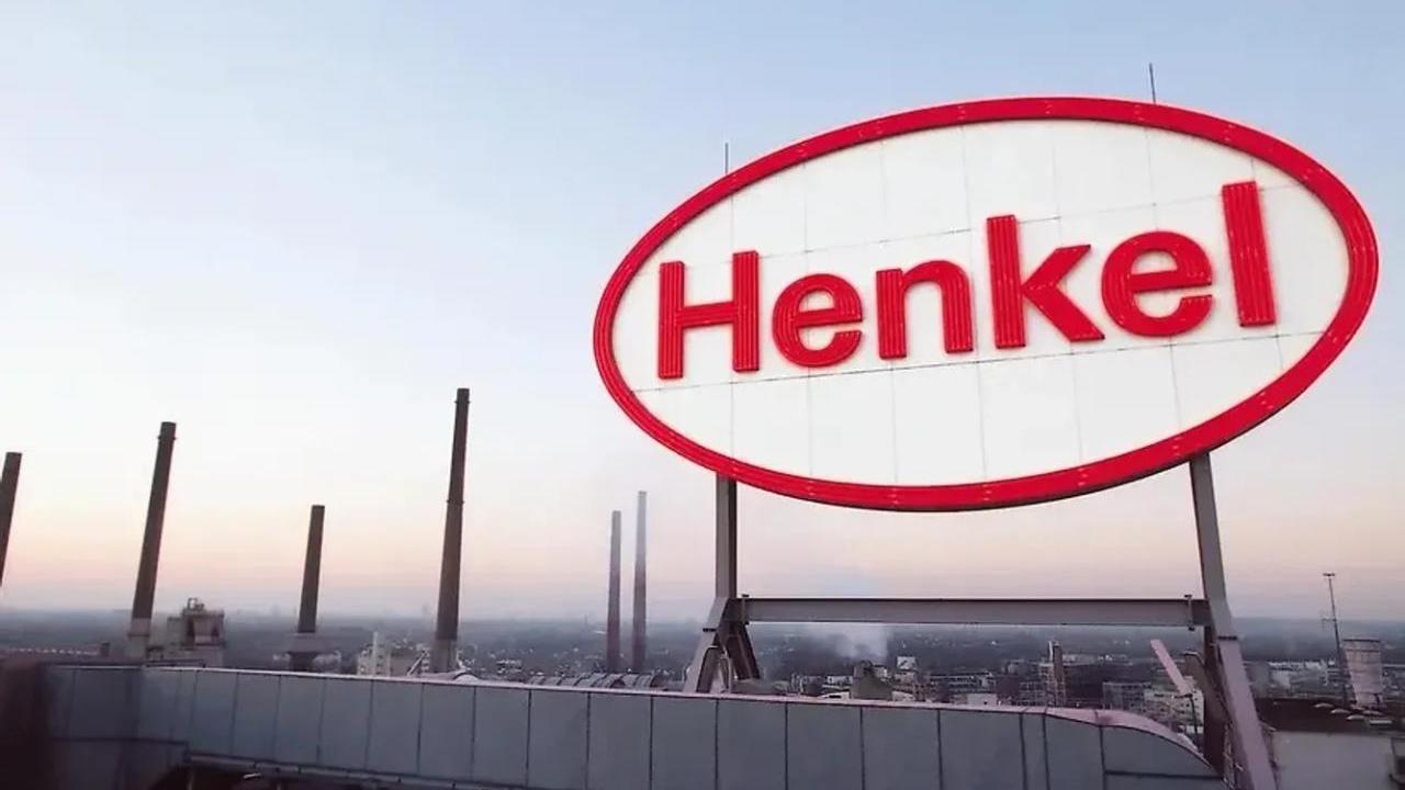 Henkel logo over large building