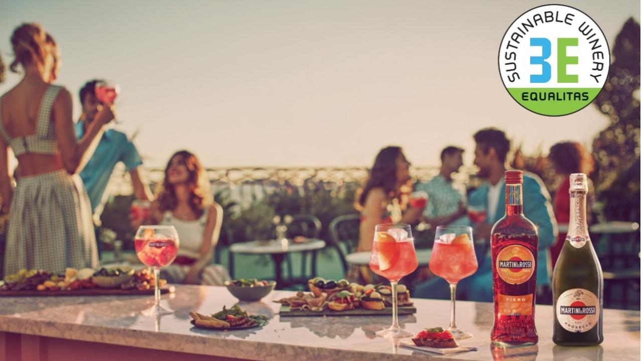 MARTINI drinks being served at an outdoor party