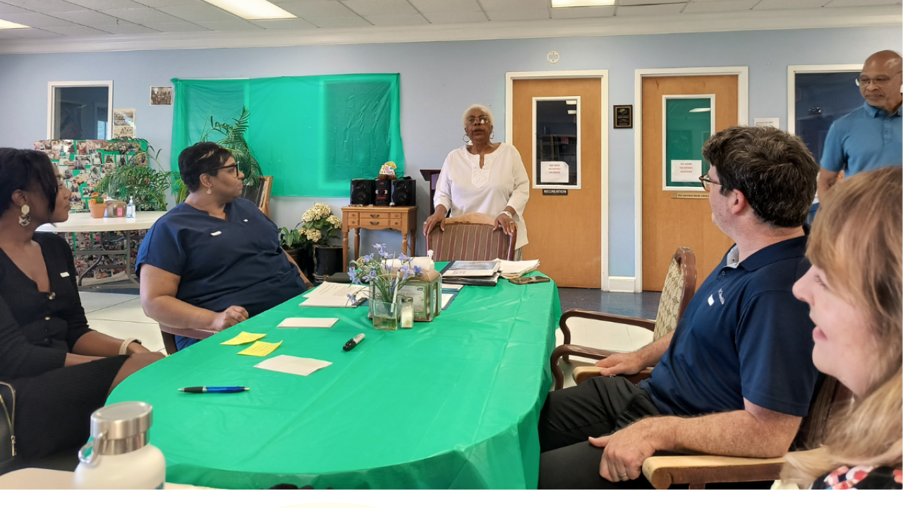 Funders and grantees meeting at the senior center in Thomasville, GA