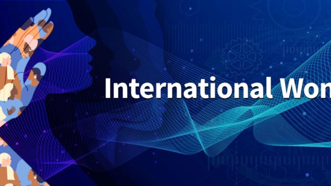 banner reading, "International Women's Day"