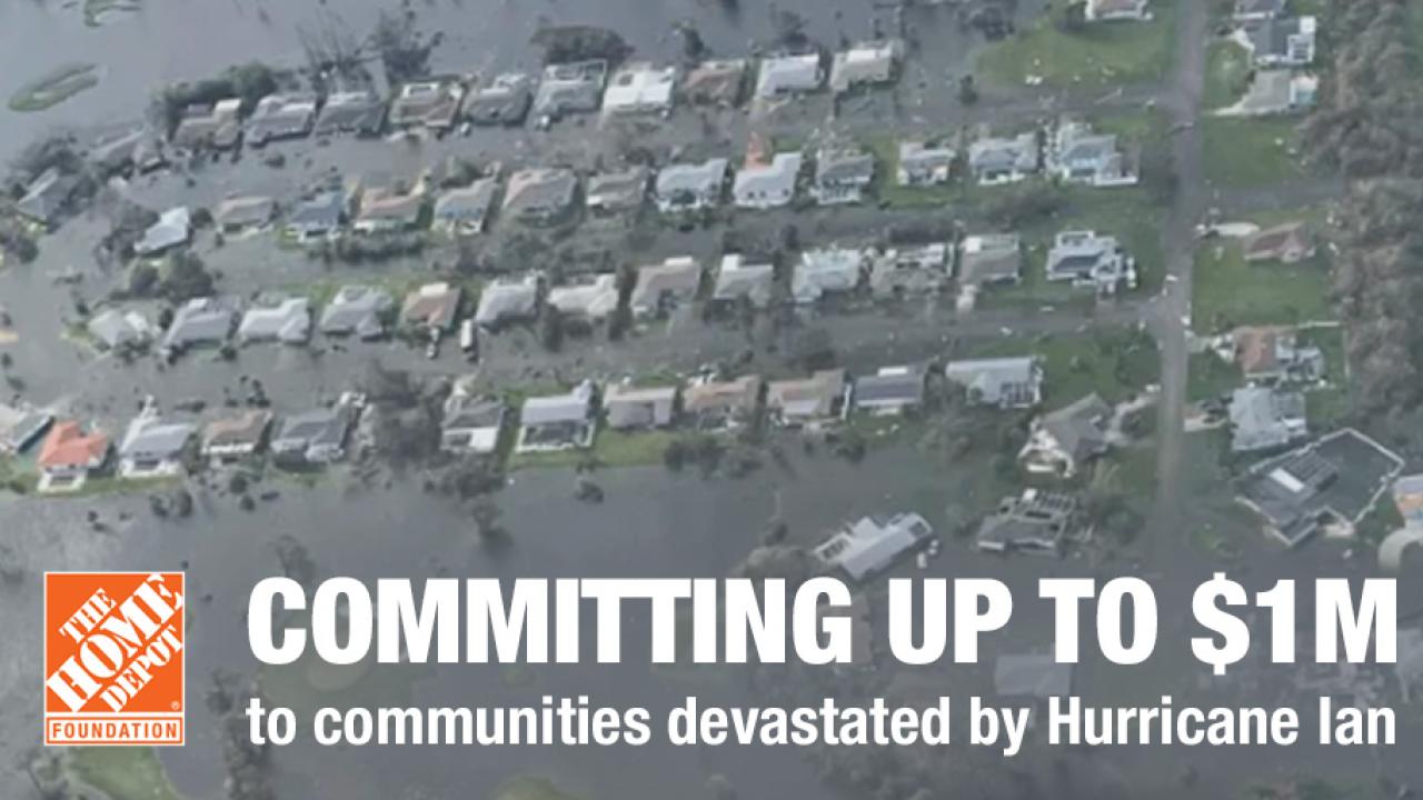 Devastation shown from above in the aftermath of Hurricane Ian.