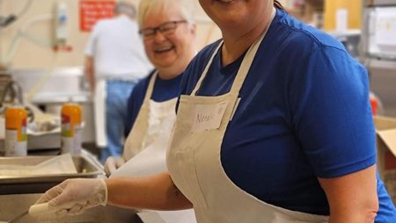 Women volunteering in a kitchen