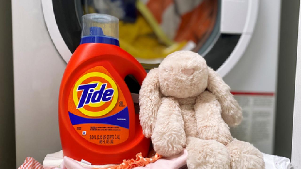 Tide with stuffed animal