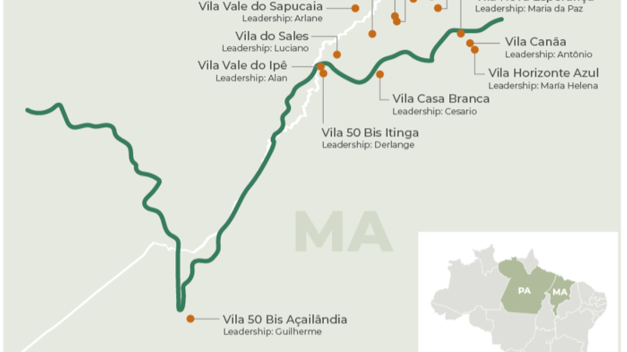 A map that shows where the project operates