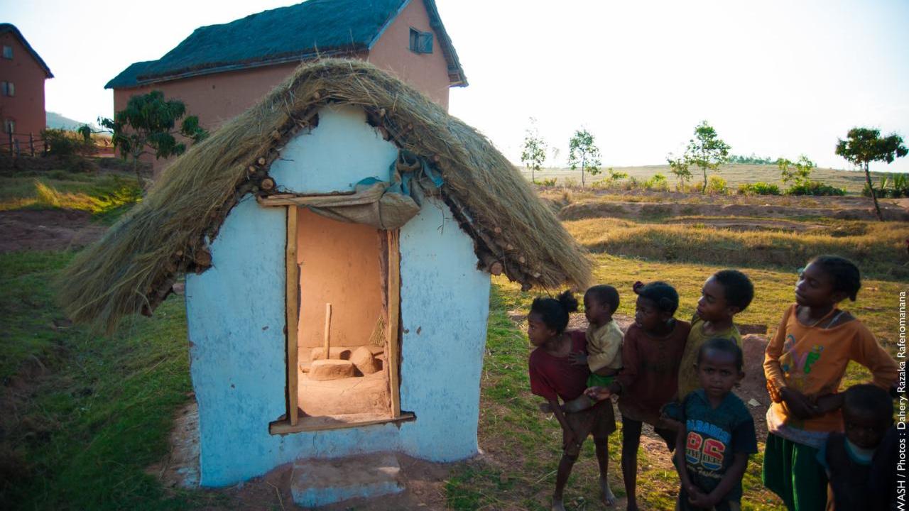Newly built rural latrine in Madagascar. Photo credit: RANO WASH/Photos by Dahery Razaka Rafenomenana