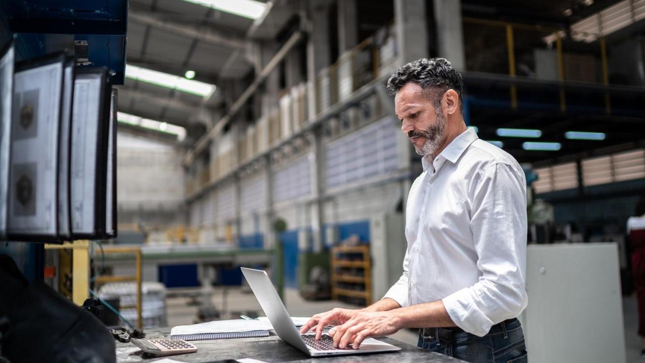 Business Man on a Laptop