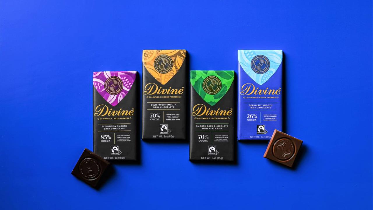 Four Divine Chocolate bars