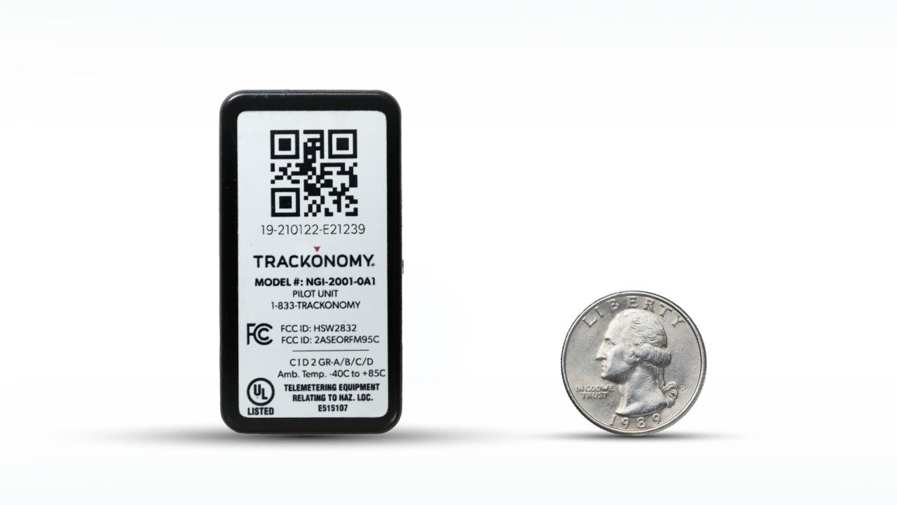 Sensor next to a quarter for scale