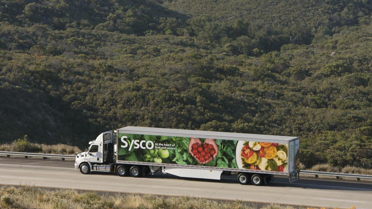 Large Sysco Truck on a Highway