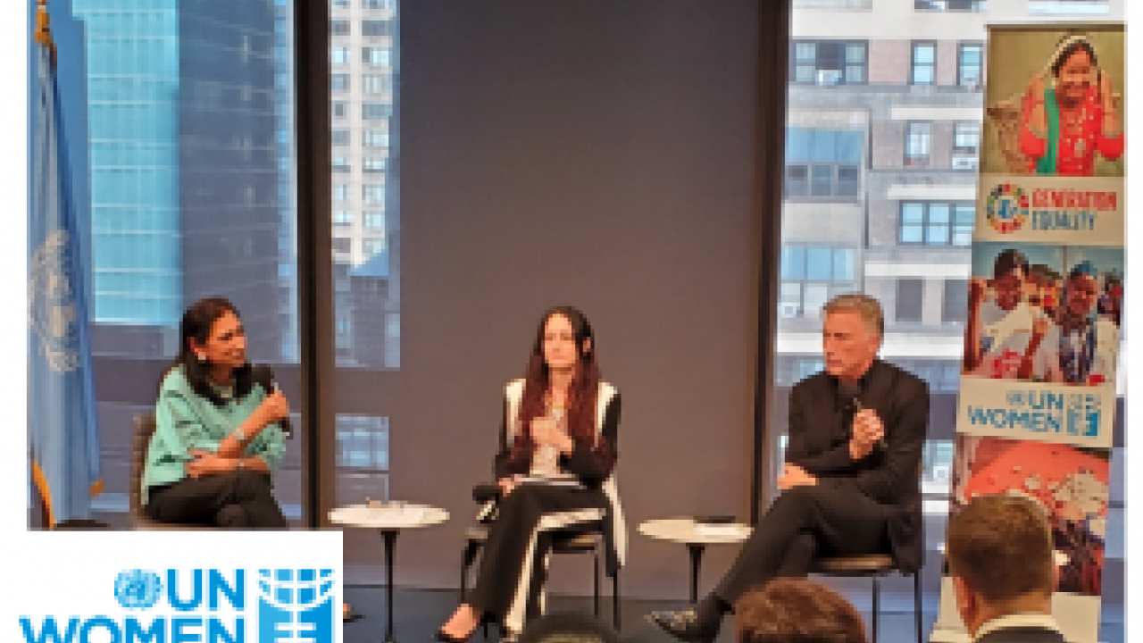 a photo of panelists at UN Women Generation Equality Event