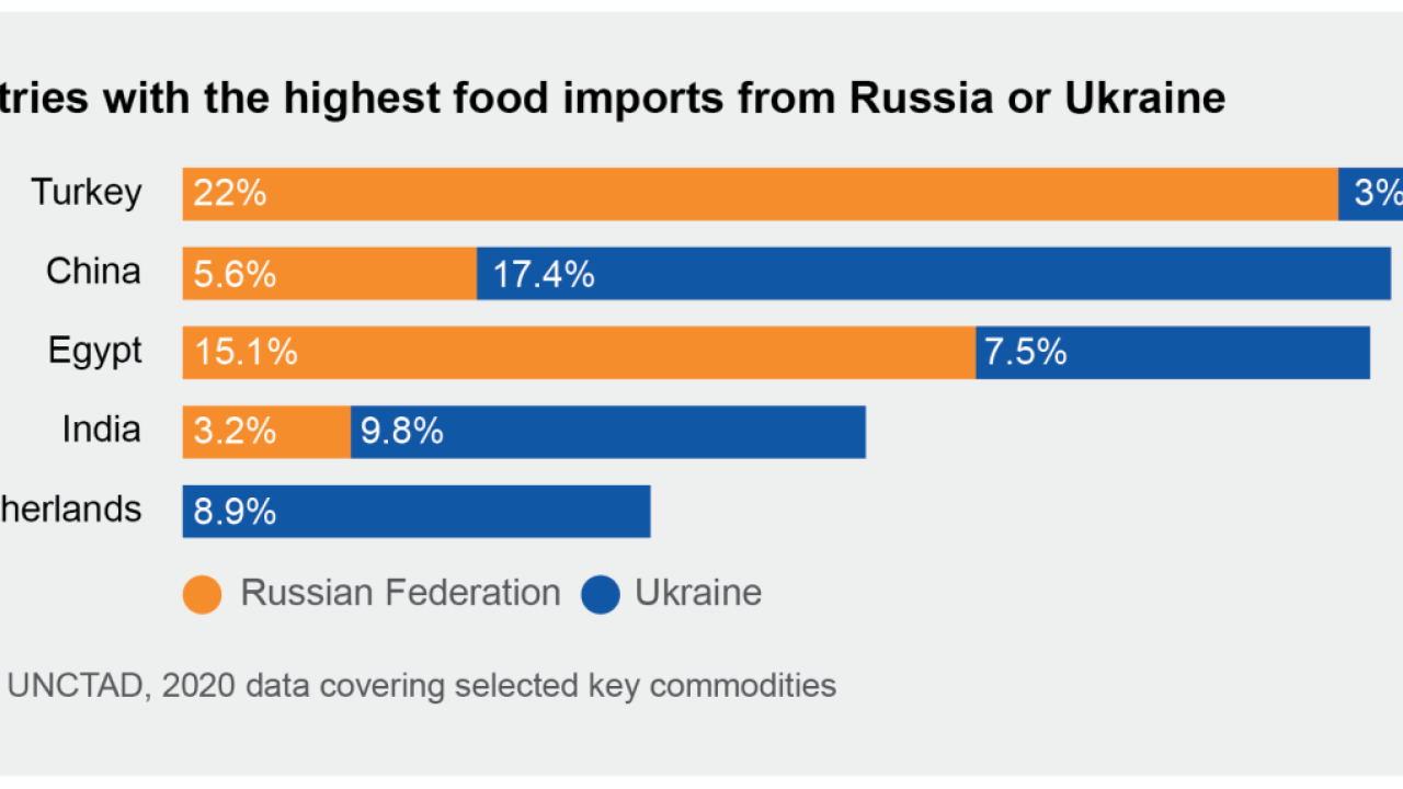 graph of food imports from both Ukraine and Russia