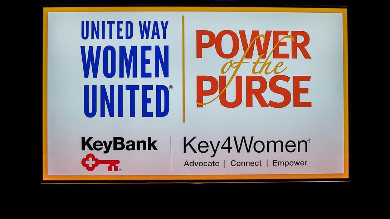 United Way Power of the Purse, Key4Women, and KeyBank logos