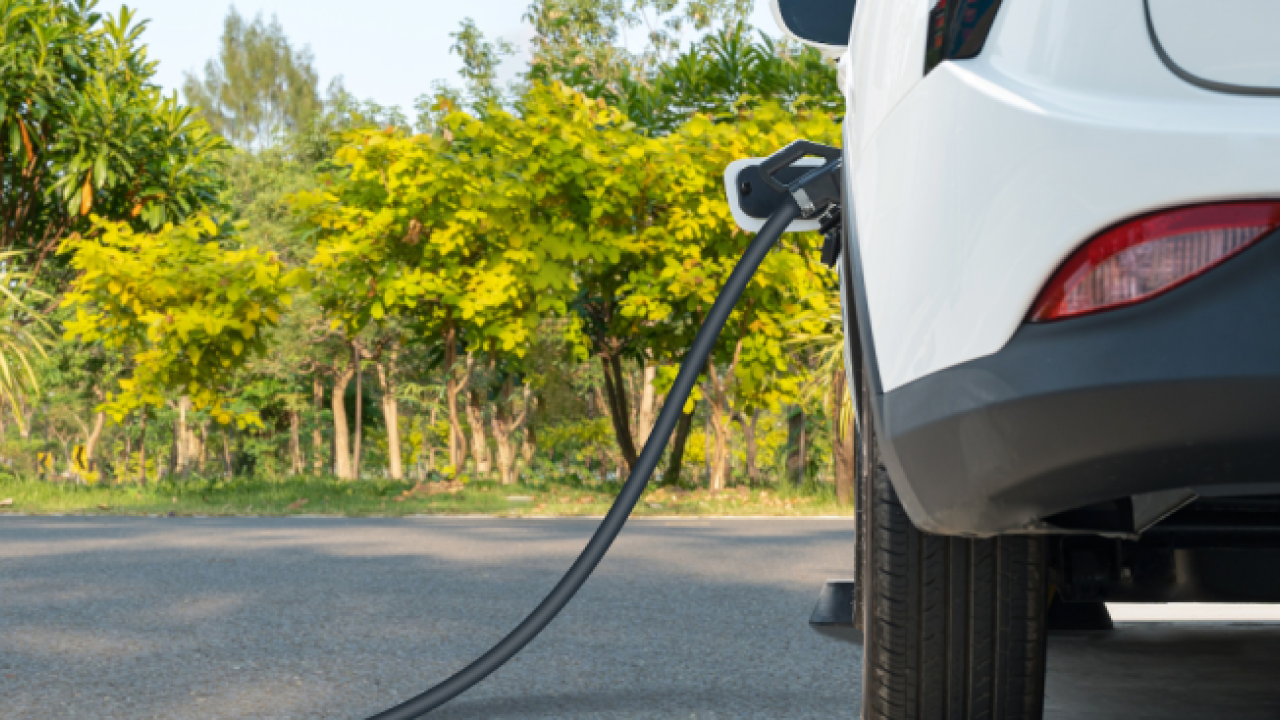 Electric Vehicle at charging station