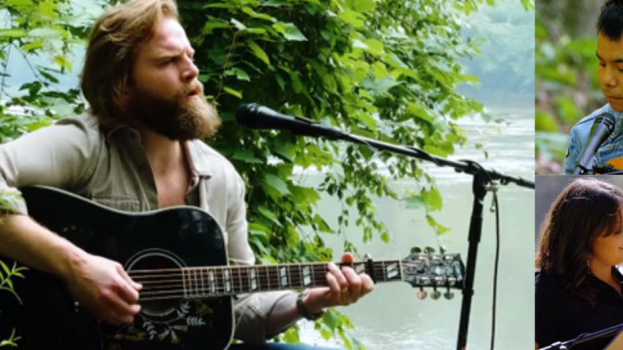 Charles Wesley Godwin (left), Gabe Lee (right, top) and Emily Scott Robinson (right, bottom) perform songs in national parks as part of new Park Sessions series.