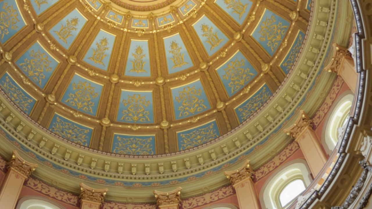 domed ceiling of legislative building