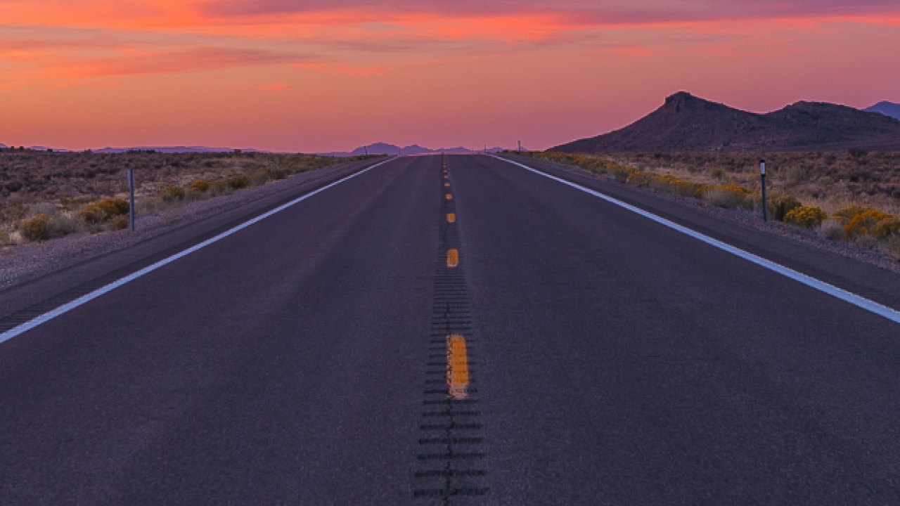 highway at sunrise