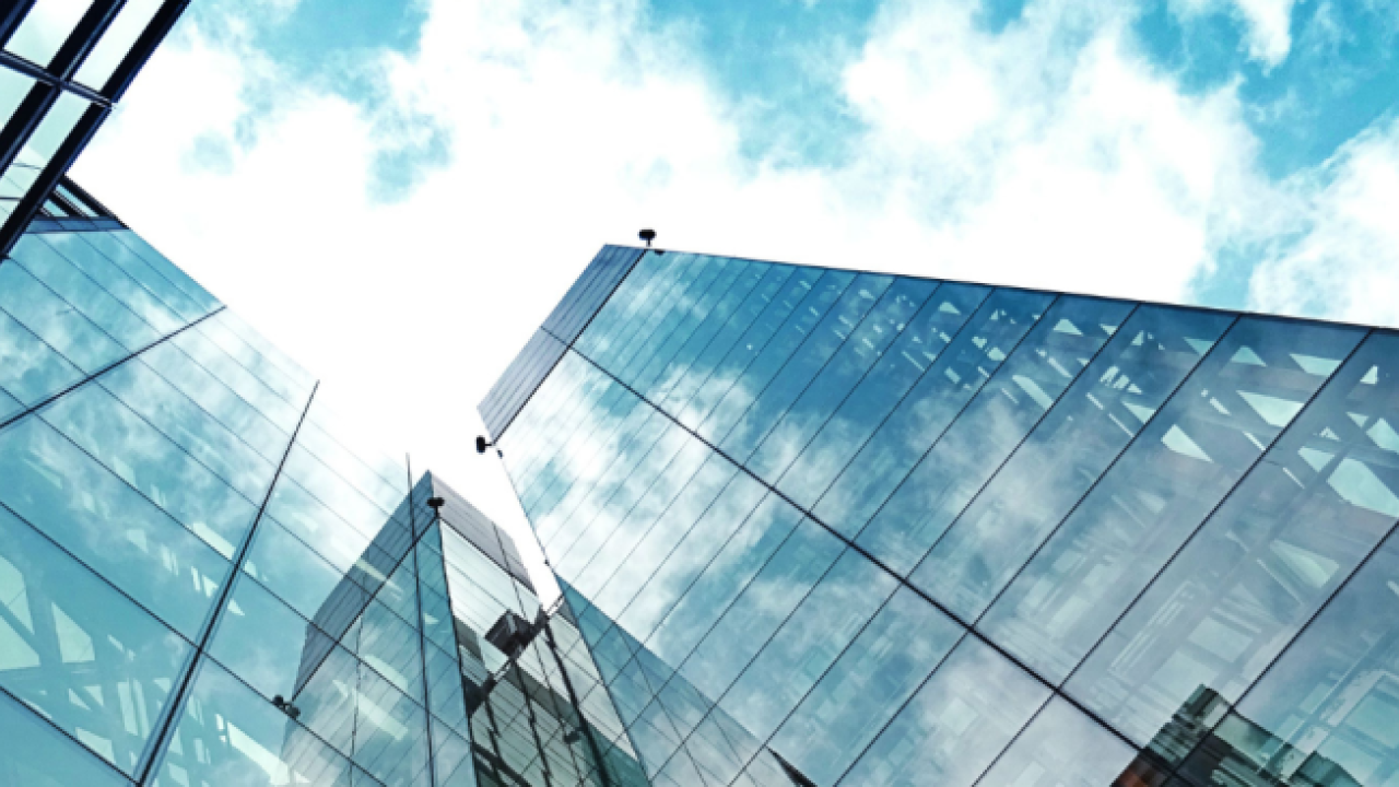 tall buildings and sky overhead