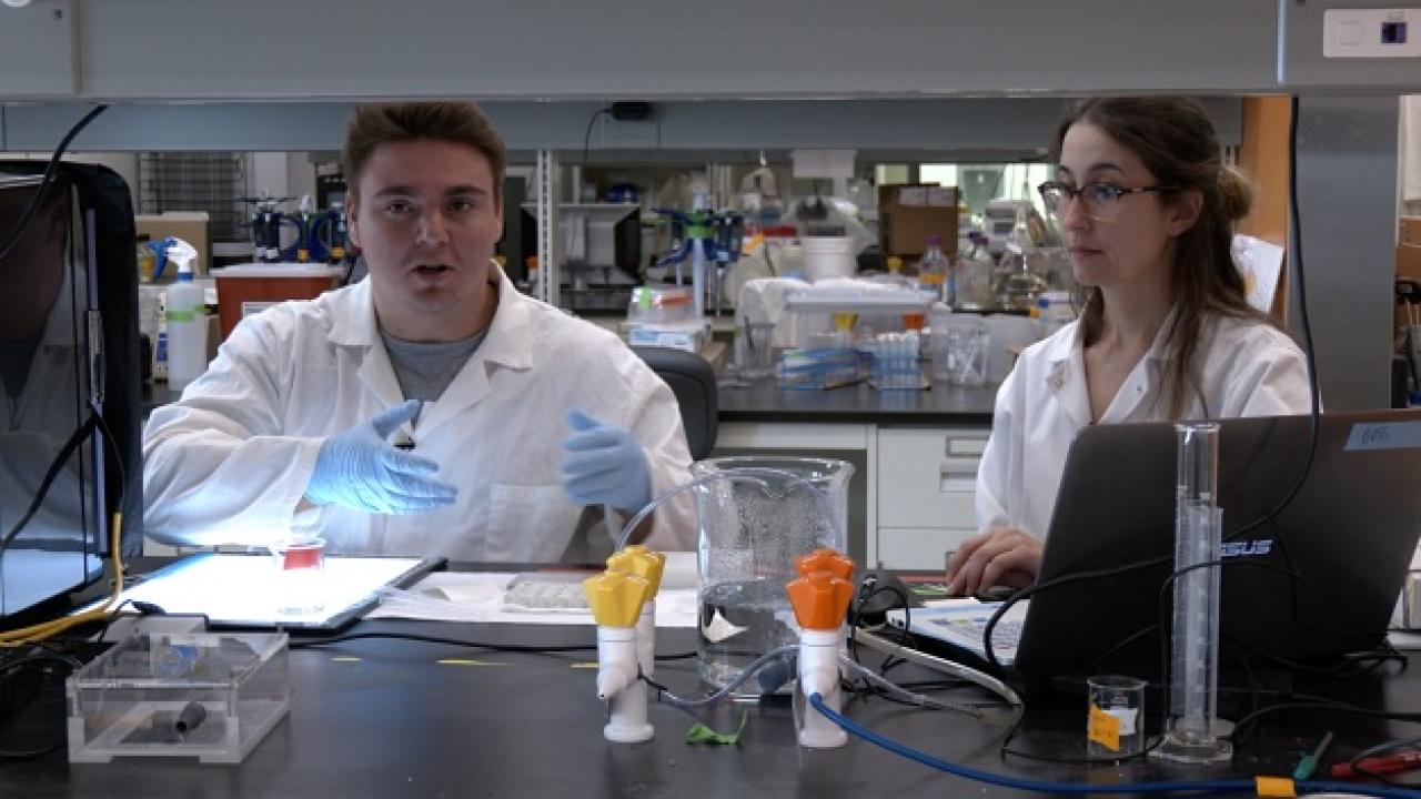 Two people in a lab