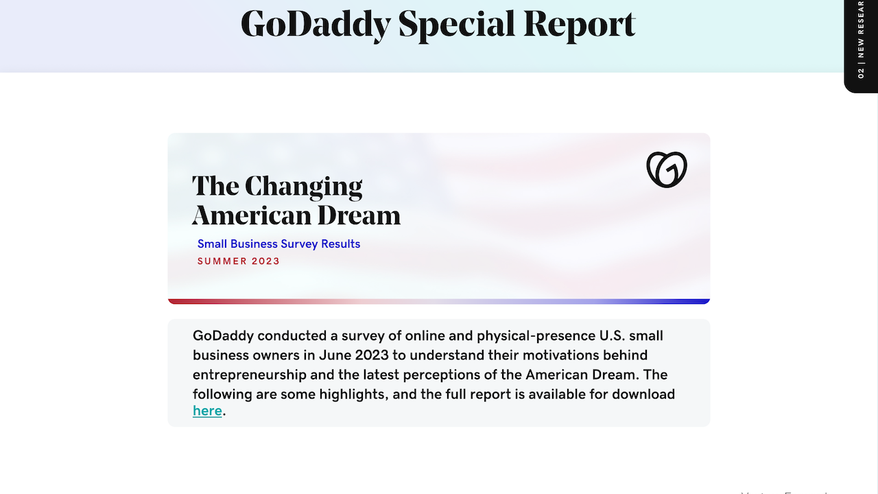 The Changing American Dream: GoDaddy Venture Forward Report.
