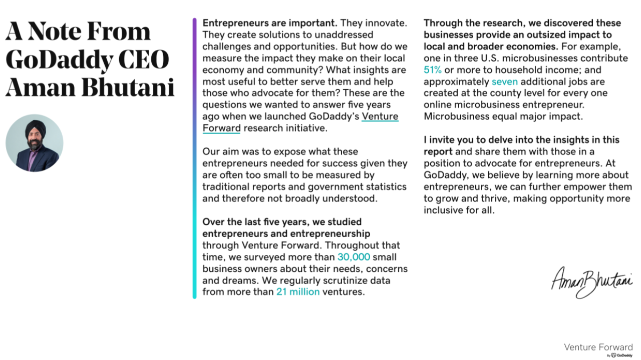 A note from GoDaddy Ceo Aman Bhutani.