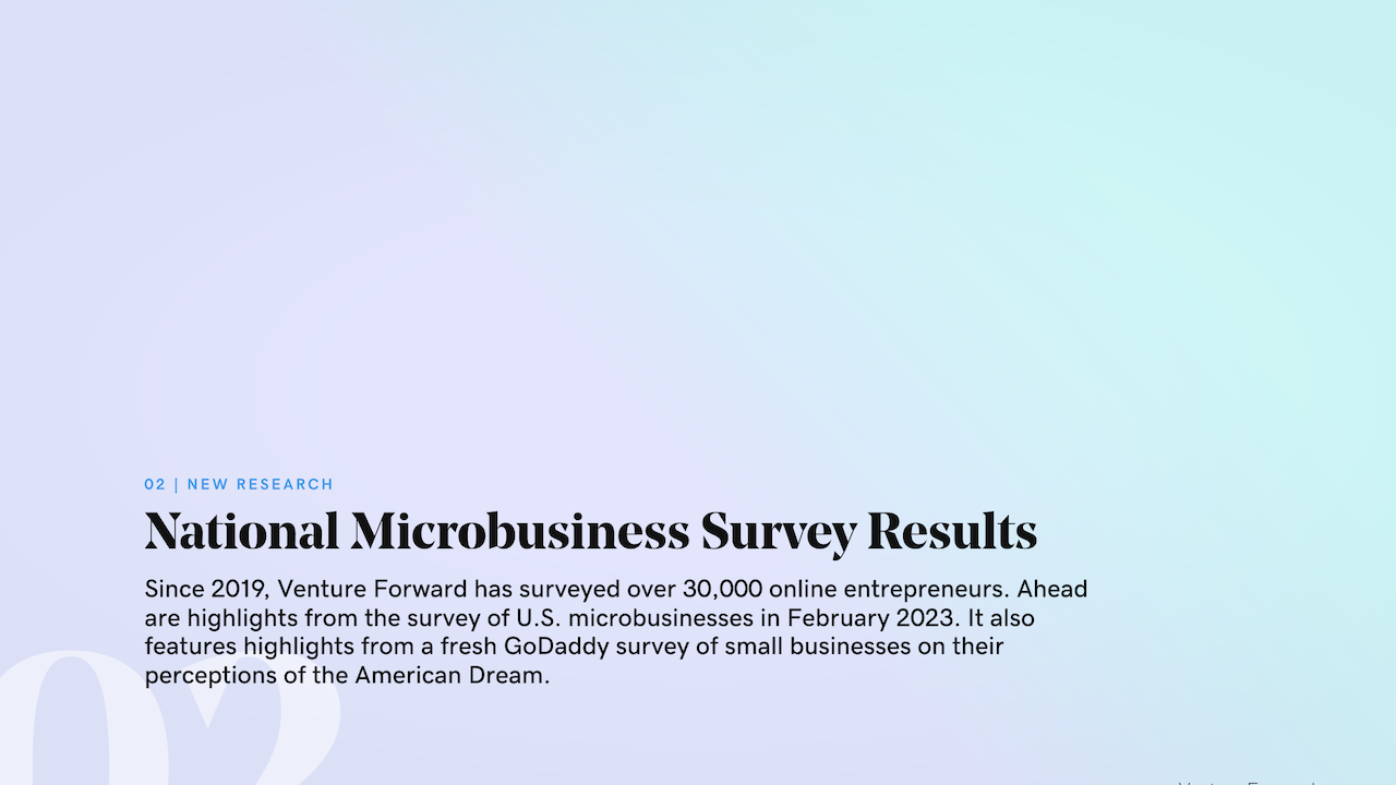 Venture Forward National Microbusiness Survey Results.