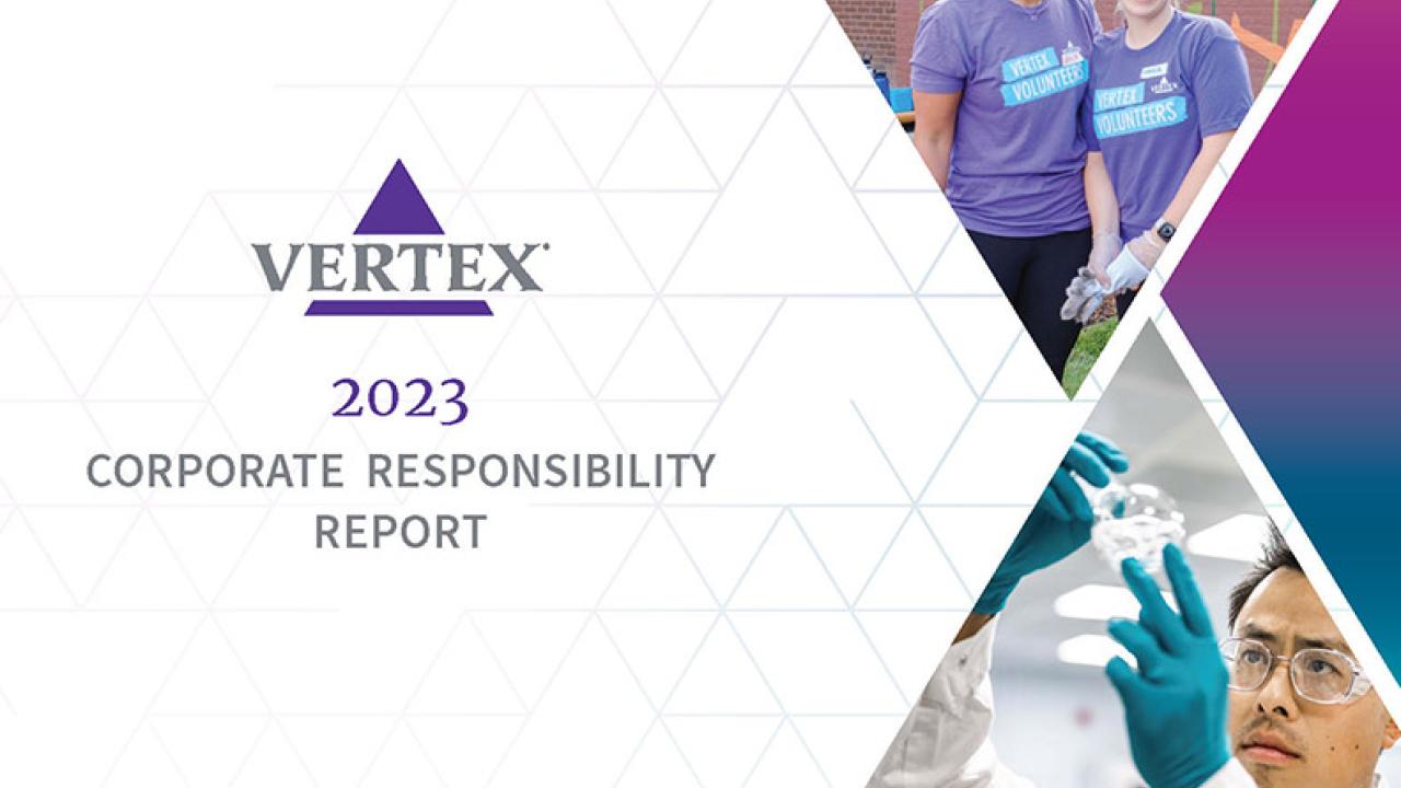 Vertex 2023 Corporate Responsibility Report Cover