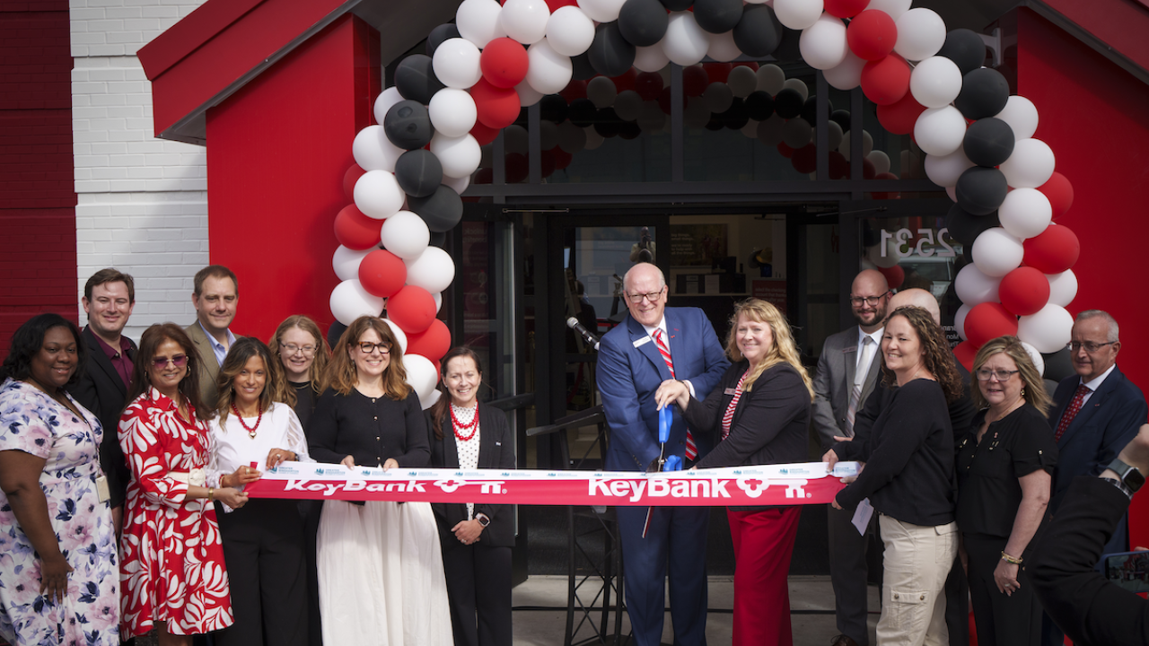 people at the ribbon cutting event