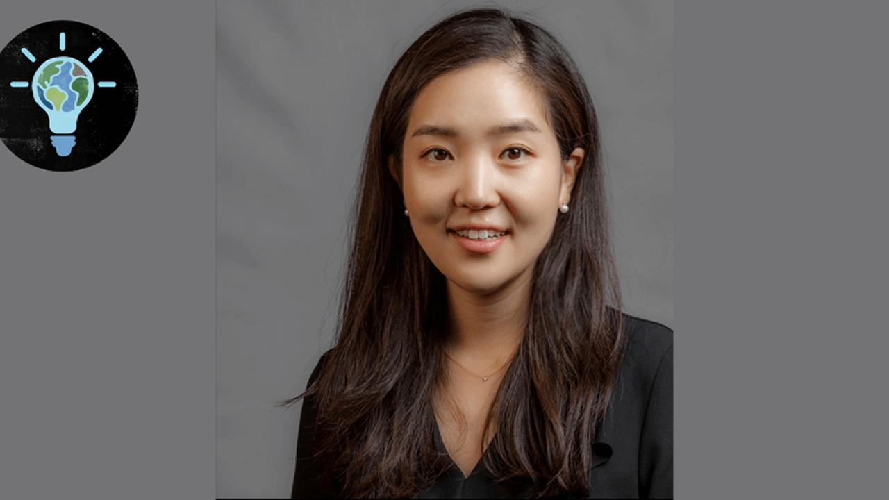 Vicki Jung, a grey background