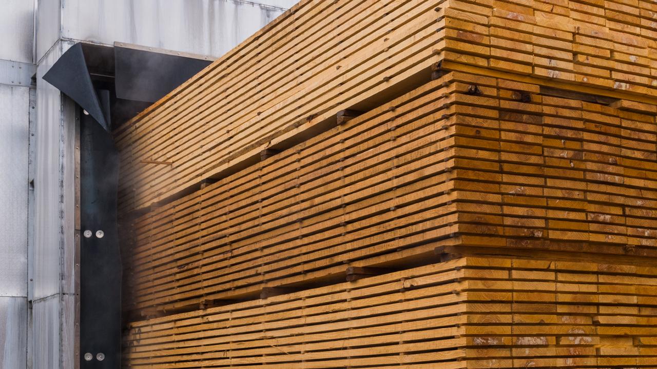 Large piles of wood