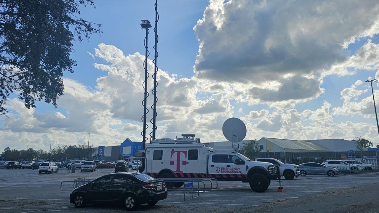 T-Mobile emergency vehicle in a car park