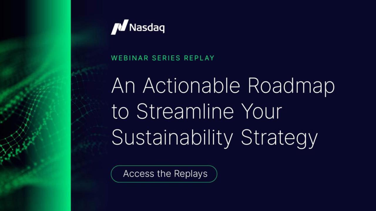 "An Actionable Roadmap To Streamline Your Sustainability Strategy Webinar Series"