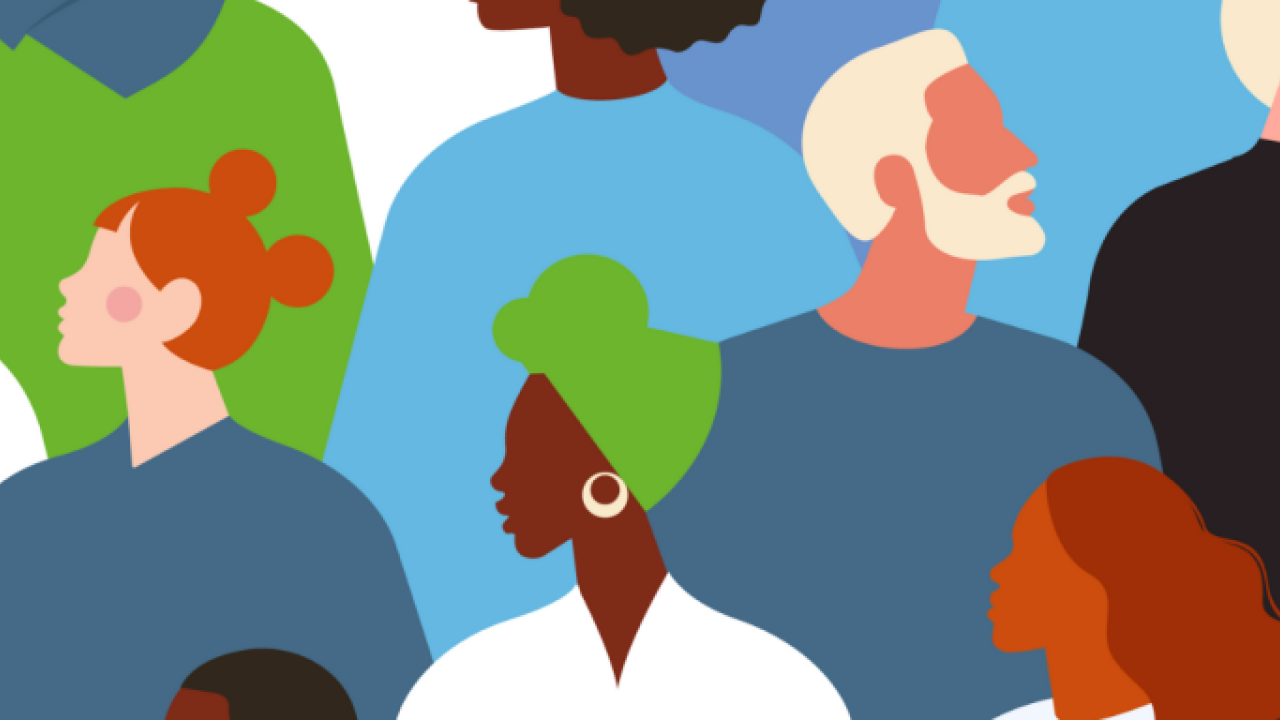 Illustration of a diverse group of people.