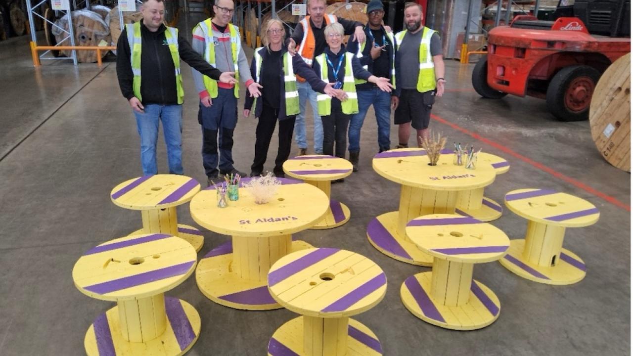 Picture left to right: David, Robert, Lindsay, Alan, Val, Joseph and Darrick from Wesco Anixter Lichfield. 