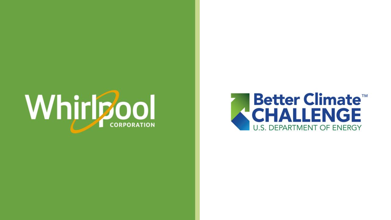 Whirpool Corporation Logo and Logo for Better Climate Challenge, US Department of Energy 