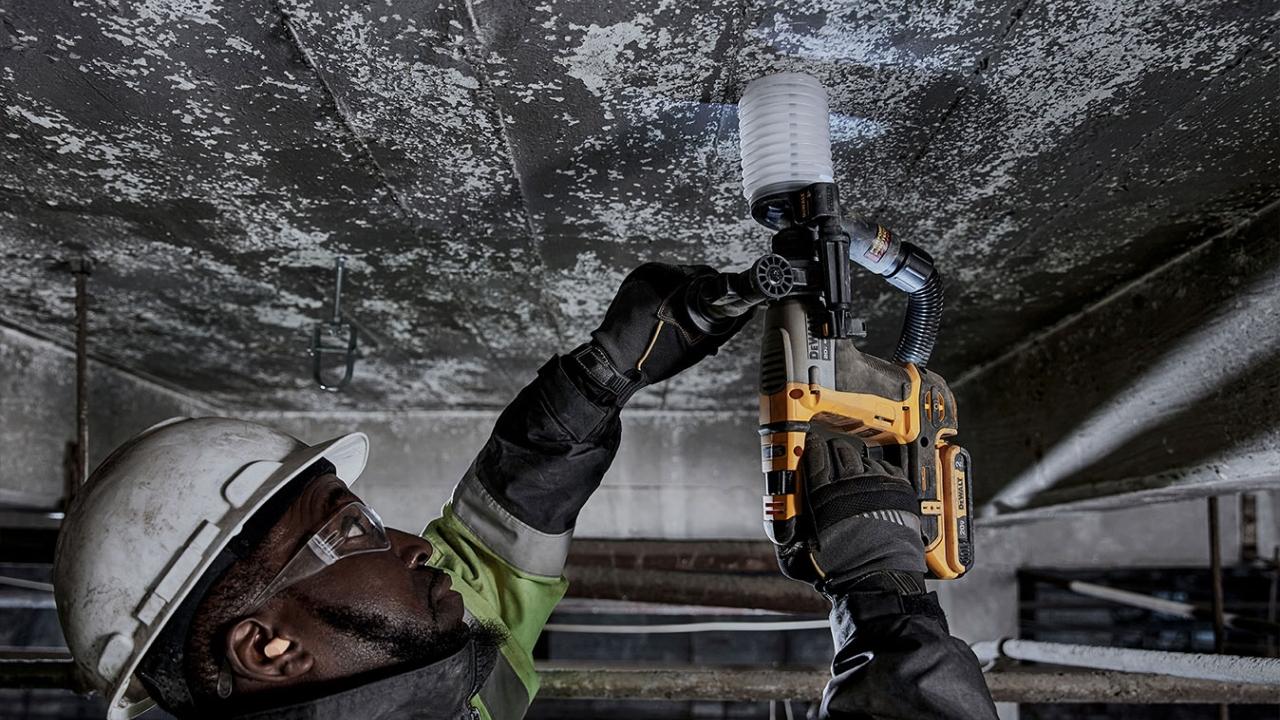 Man using DeWalt tool