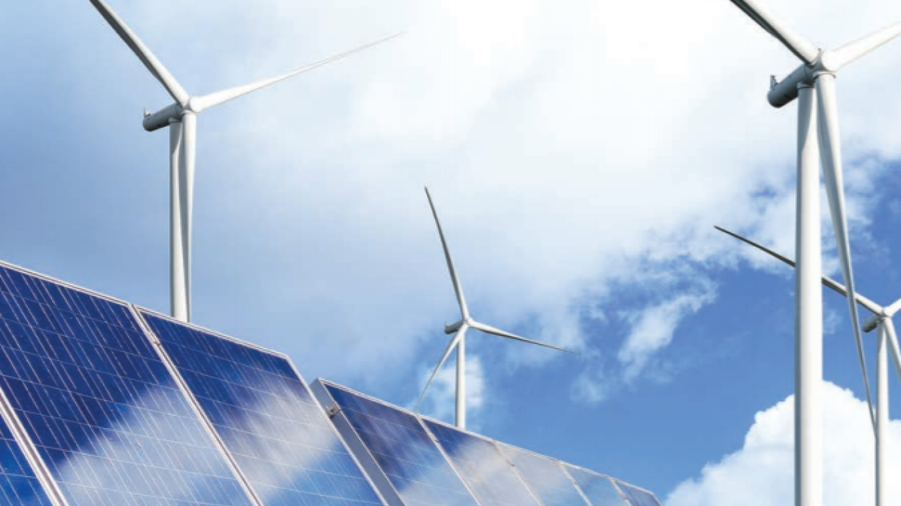 solar panels and wind mills