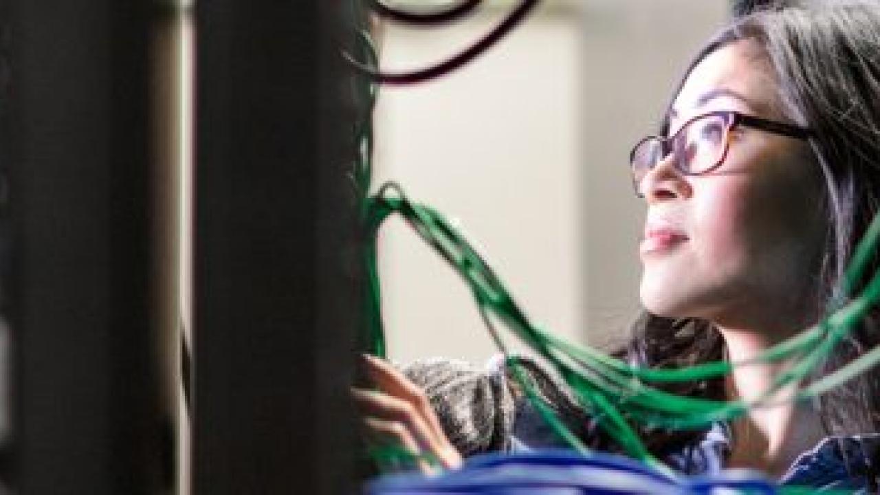 A person working with wires 