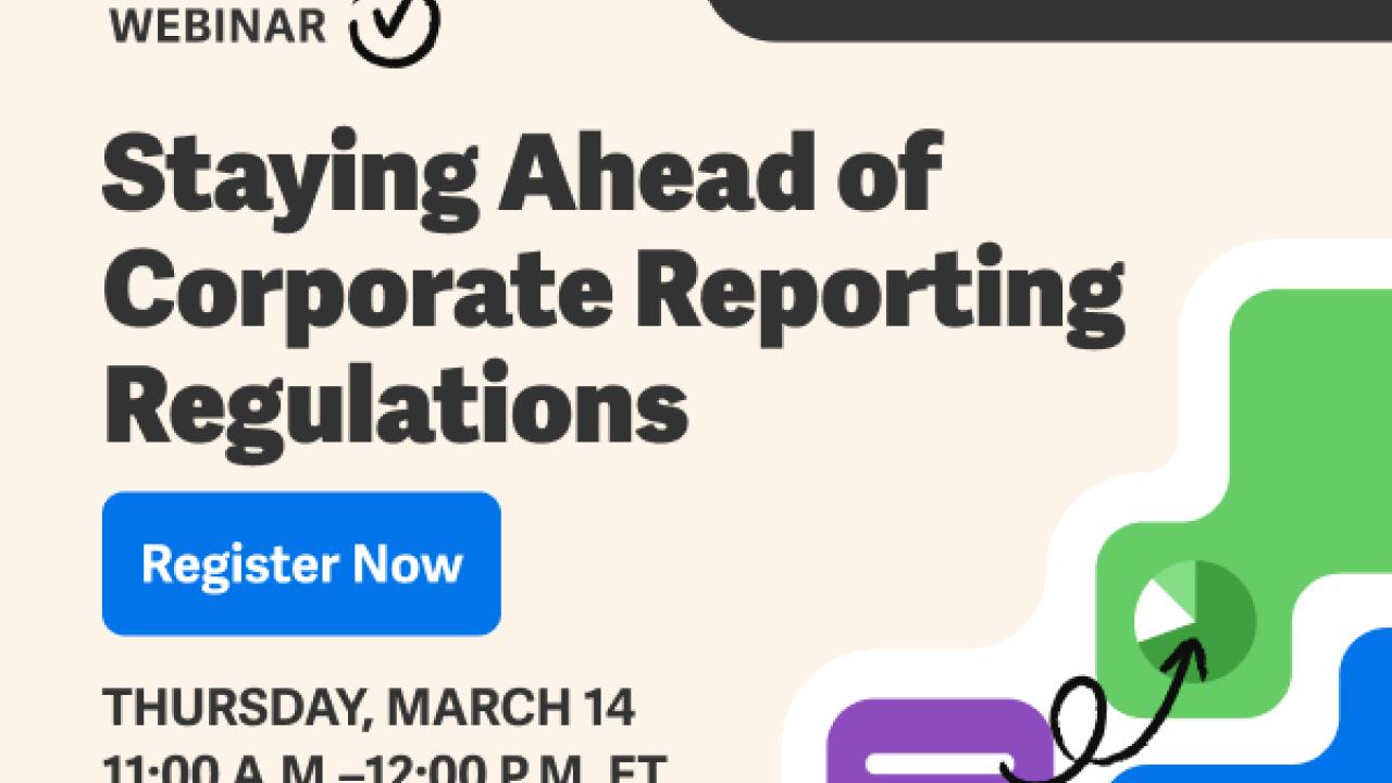 Workiva & PwC Webinar: Staying Ahead of Corporate Reporting Regulations. Thursday, March 14th: 11am -12pm ET. 