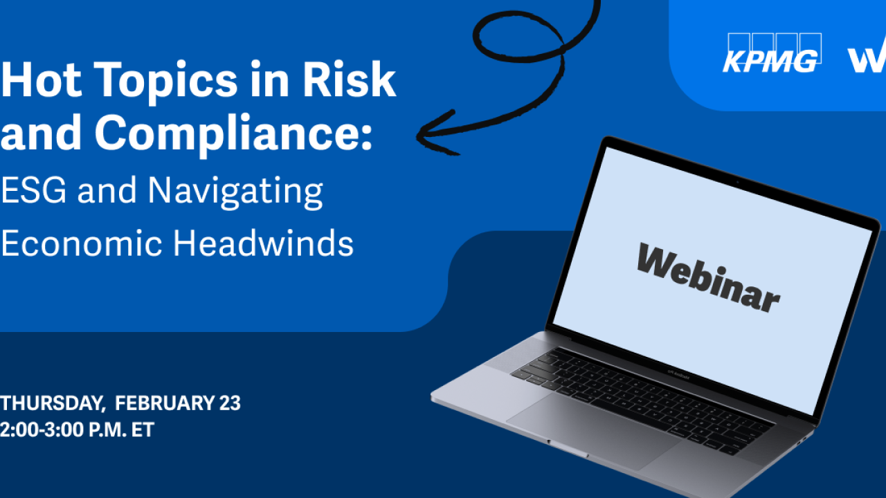 Webinar: Risk, Compliance, and ESG