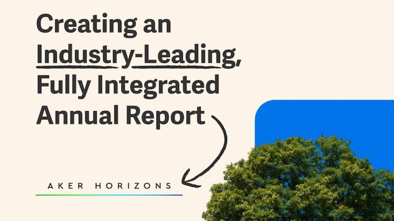 CUSTOMER STORIES Creating an Industry-Leading, Fully Integrated Annual Report A KER HORIZONS