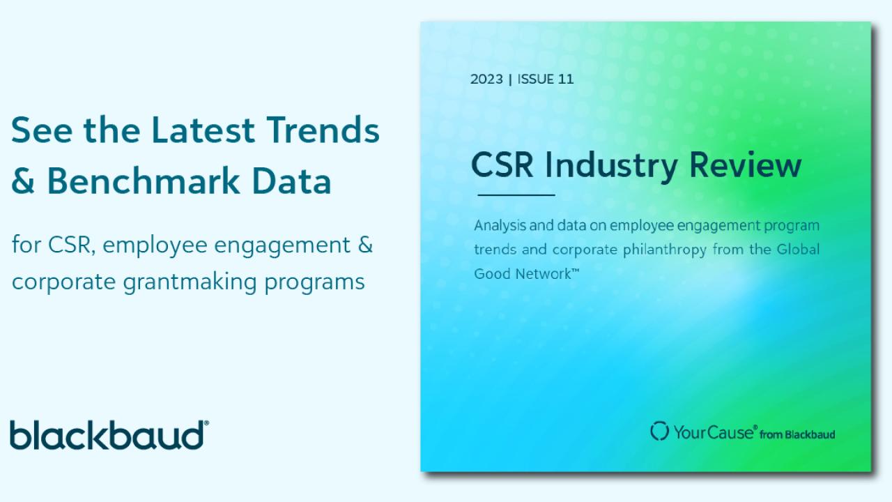 "See the latest trends & Benchmark data, CSR Industry Review" report cover