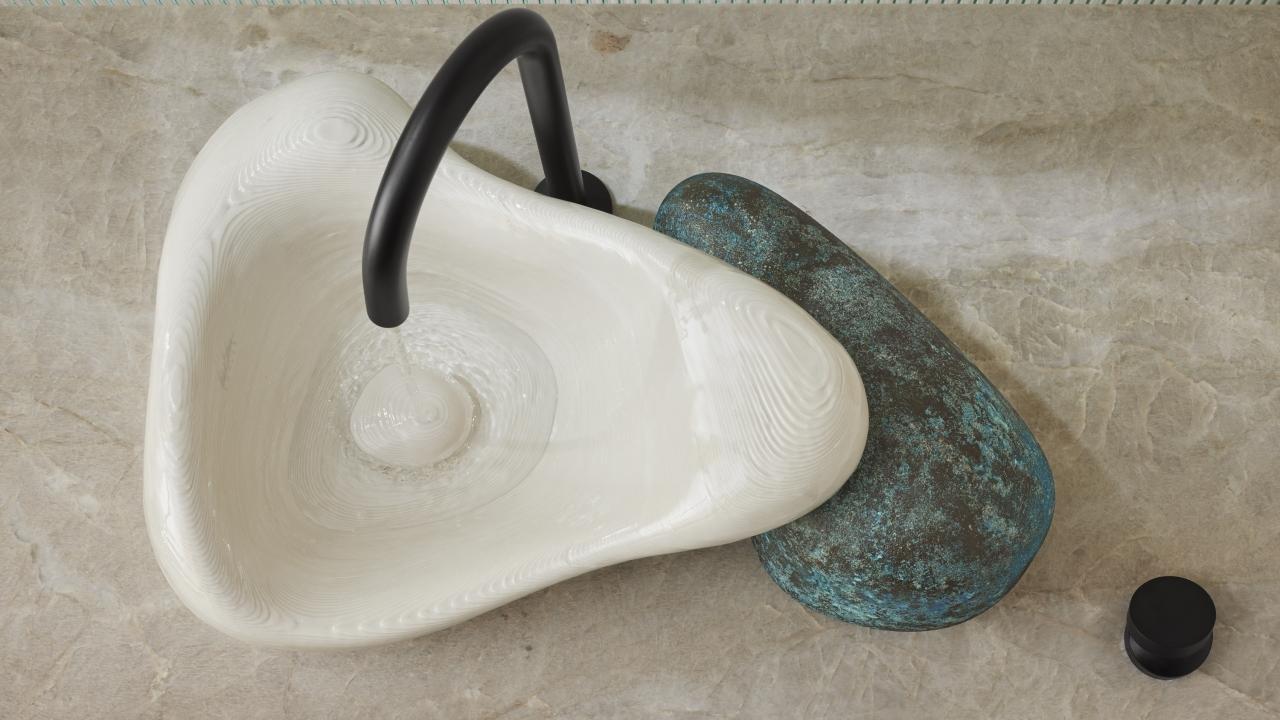 Overhead view of sink