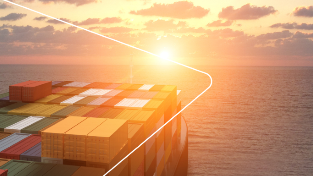 container ship at sea